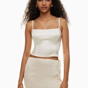 💙Buy 1 get 1 free💙 Wilfred Lovefest Satin Bustier Top White XS